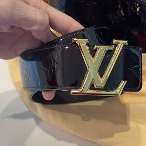 Louis Vuitton LV initials vernis monogram belt